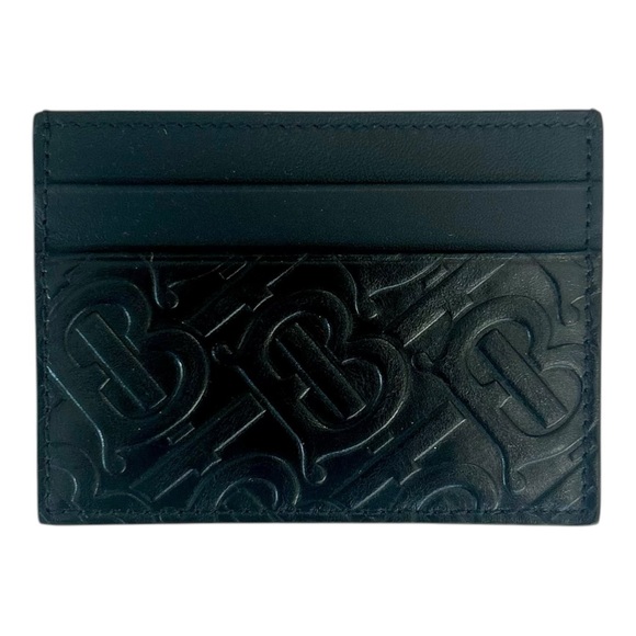 *New*💣 Burberry Black Leather Large Logo Key Card Holder$500+ IN STORES - Picture 1 of 2